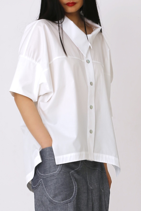 Poncho Shirt - White - 4