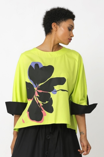 Printed Blouse - Lime Green - 4