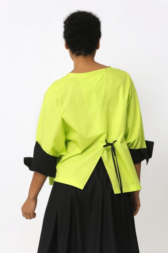 Printed Blouse - Lime Green - 5