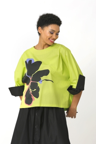 Printed Blouse - Lime Green - 3