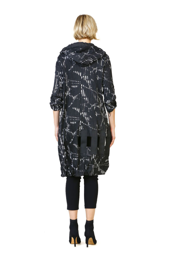 Printed Hooded Shirt Dress - 5