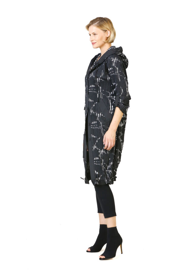 Printed Hooded Shirt Dress - 4