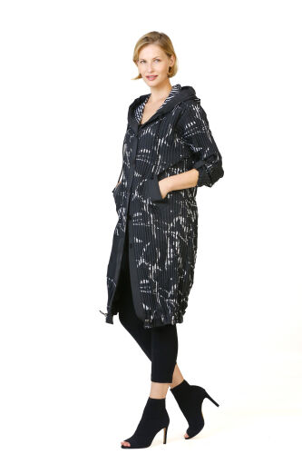 Printed Hooded Shirt Dress - 2