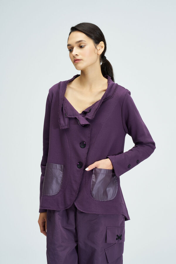 Purple Jacket with Shiny Pockets - 1