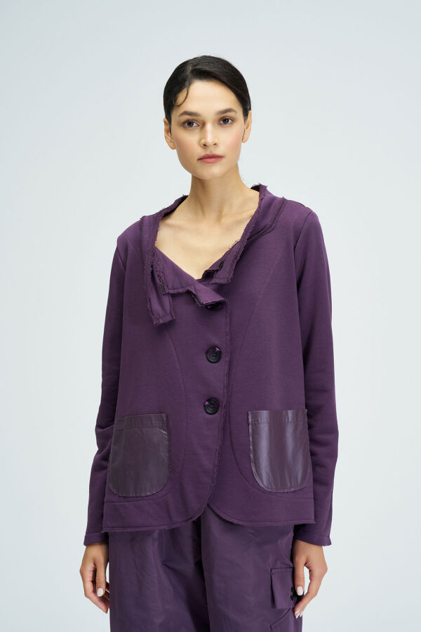 Purple Jacket with Shiny Pockets - 3