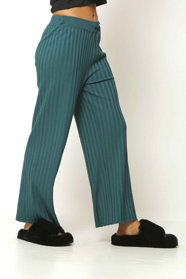 Rayon Fabric Pants - Green - 2