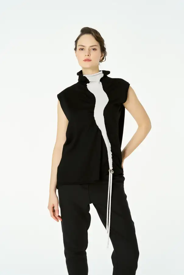 Rigel Kolsuz Bluz - Siyah - 3