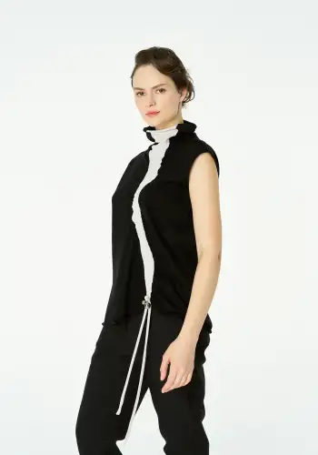 Rigel Kolsuz Bluz - Siyah - 4