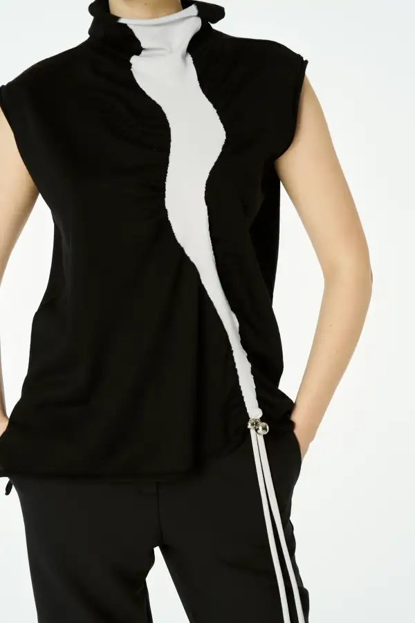 Rigel Kolsuz Bluz - Siyah - 5