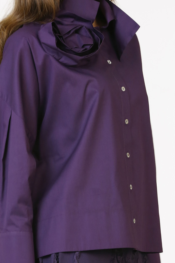 Rose Collar Shirt - Purple - 5