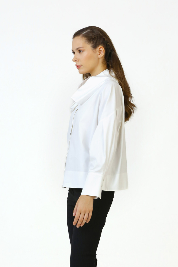 Rose Collar Shirt - White - 4