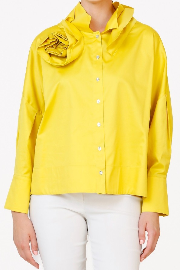 Rose Collar Shirt - Yellow - 4