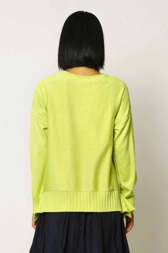 Round Pattern Sweater - Lime - 3