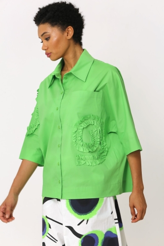 Ruffle Shirt - Green - 4