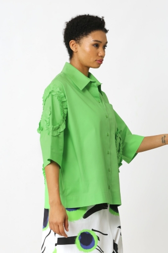Ruffle Shirt - Green - 5