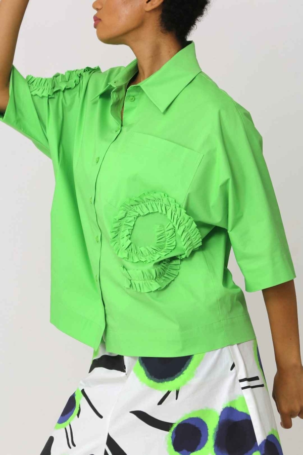Ruffle Shirt - Green - 6