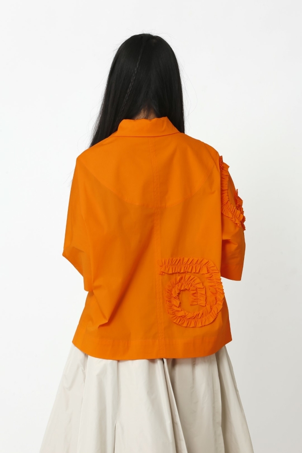 Ruffle Shirt - Orange - 6