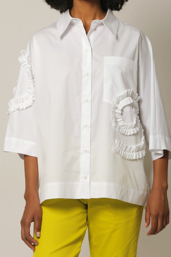 Ruffle Shirt - White - 6