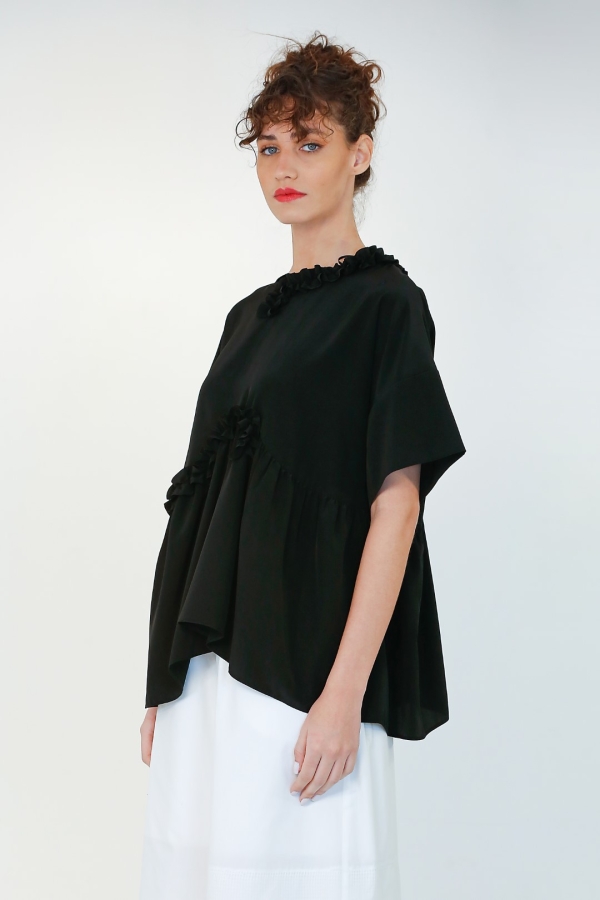 Ruffled Blouse with Collar and Bodice - 2