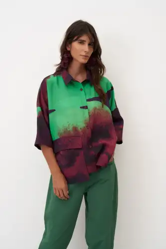 Santorini Gömlek - Desenli - BIZE (1)