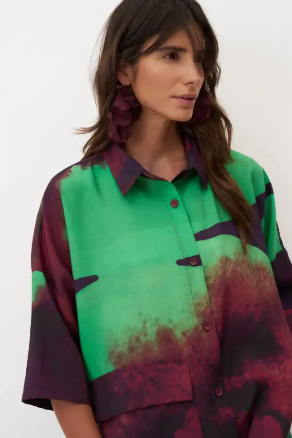 Santorini Gömlek - Desenli - 3