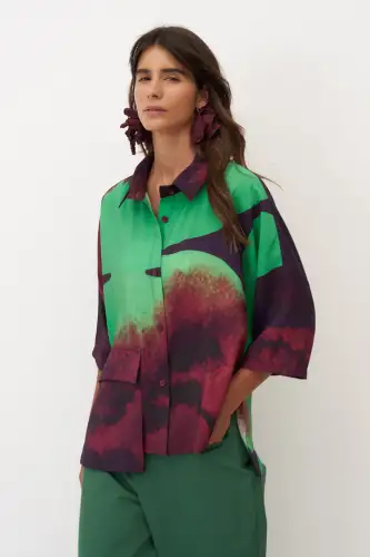 Santorini Gömlek - Desenli - 4