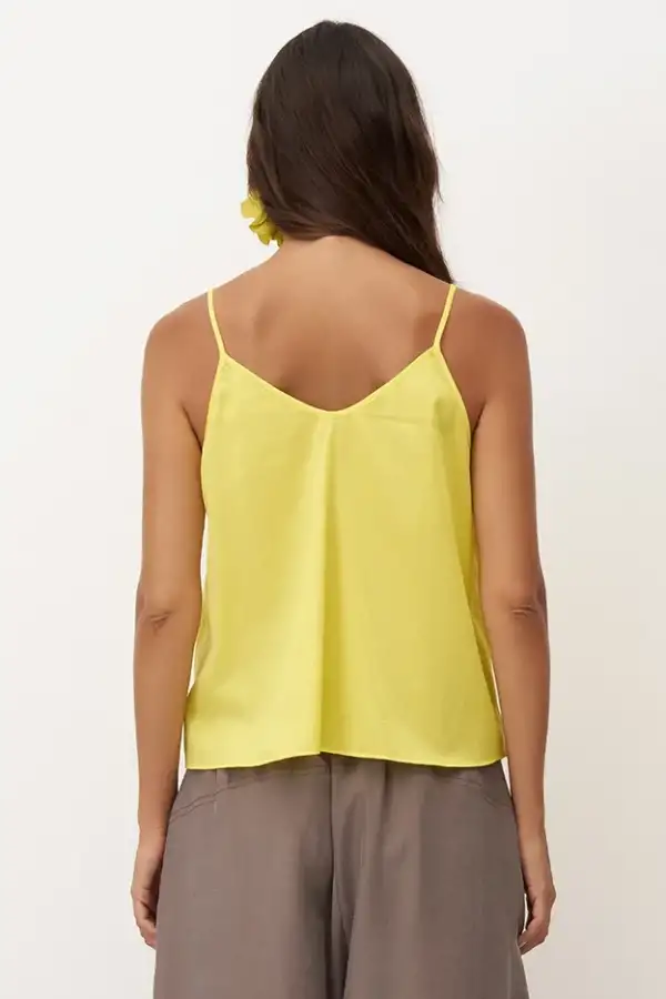 Sarı Askılı İnce Poplin Psara Bluz - 4