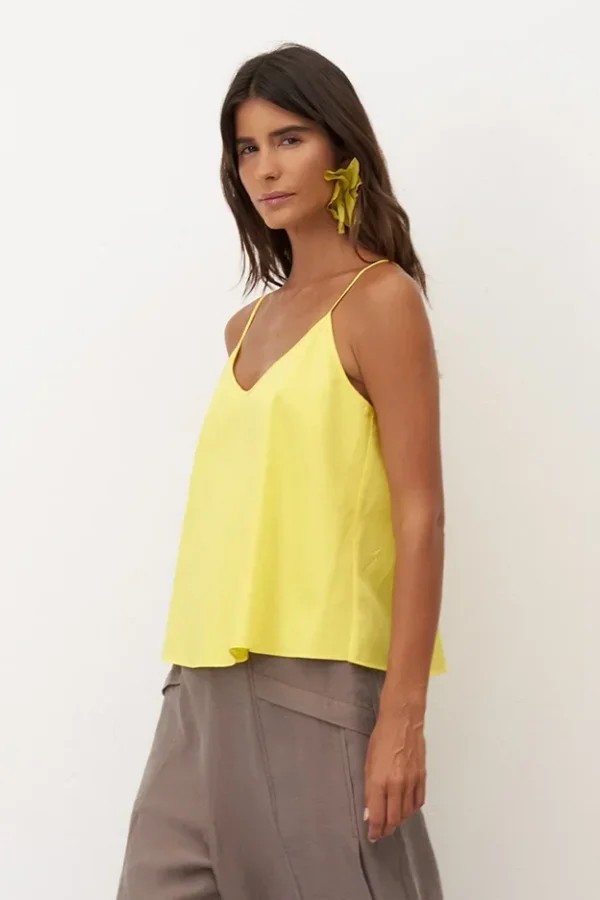 Sarı Askılı İnce Poplin Psara Bluz - 3