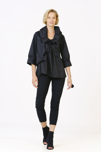 Shawl Collar Shirt - Black 