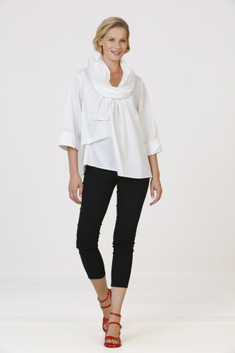 Shawl Collar Shirt - White 