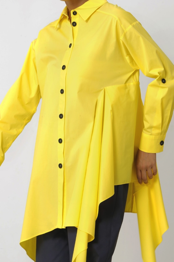 Side Detailed Shirt - Yellow - 5