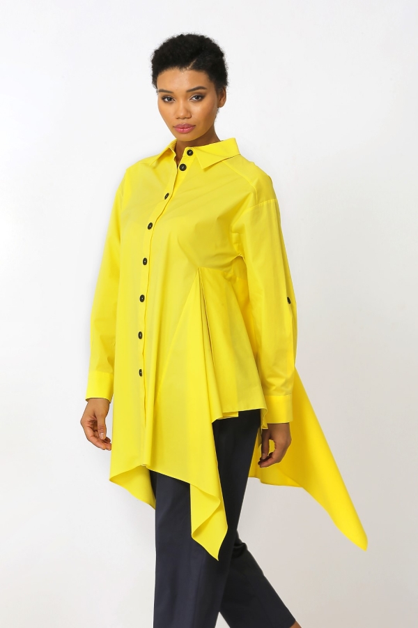 Side Detailed Shirt - Yellow - 1