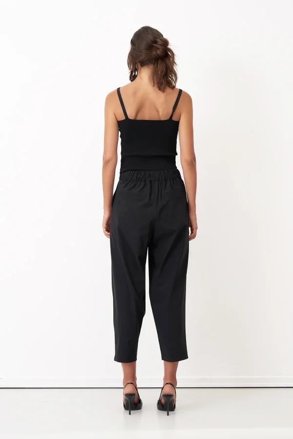 Siyah Arkası Lastikli Yanları Cepli Gyaros Pantolon - 5