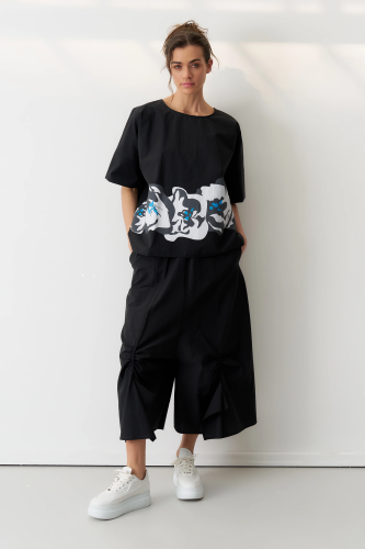 Baskılı Bluz - Siyah - BIZE (1)