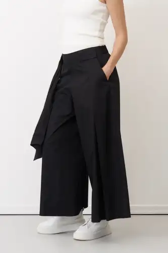 Siyah Beli Kemerli Çan Paça Nimos Pantolon - BIZE (1)