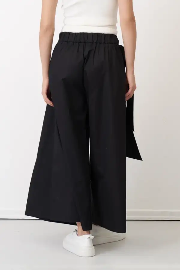 Siyah Beli Kemerli Çan Paça Nimos Pantolon - 5