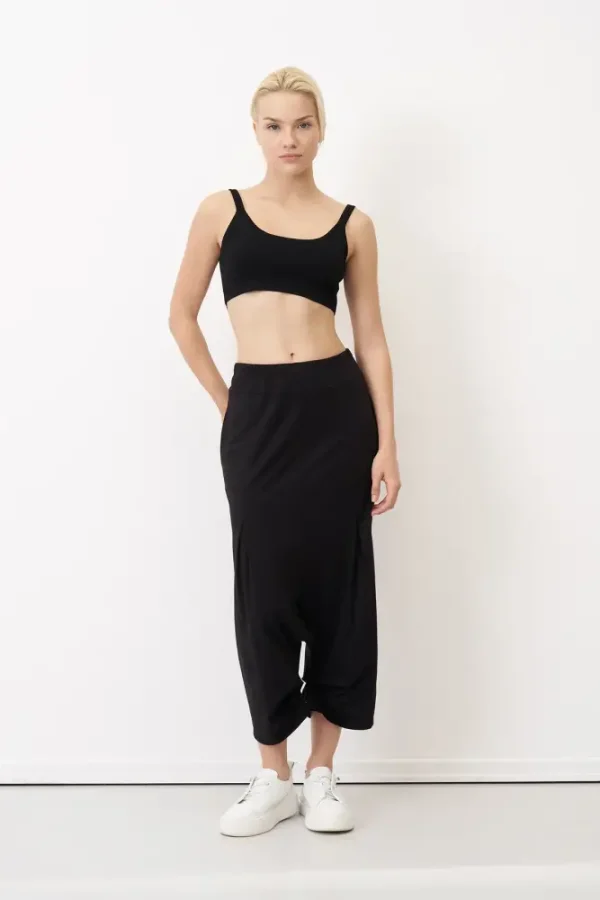 Siyah Cepli Şalvar Tipi Delos Pantolon - 2