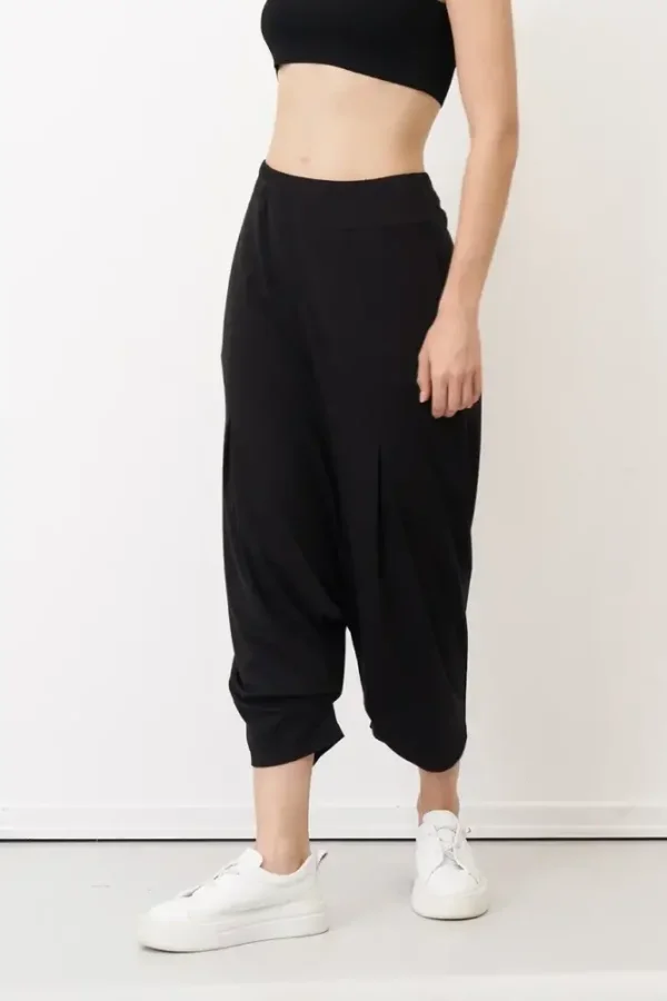 Siyah Cepli Şalvar Tipi Delos Pantolon - 3