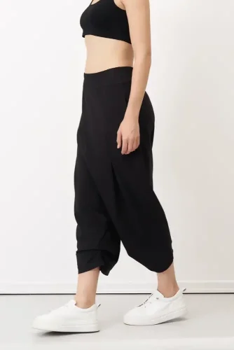 Siyah Cepli Şalvar Tipi Delos Pantolon - 4