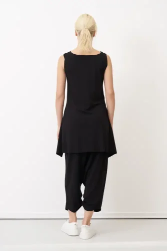 Siyah Çiçek Desenli V Yaka Spetses Bluz - 6