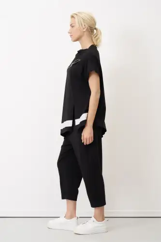 Siyah Göğsü Fermuarlı Kokkino Bluz - 3