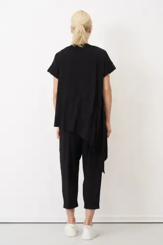 Siyah Göğsü Fermuarlı Kokkino Bluz - 5