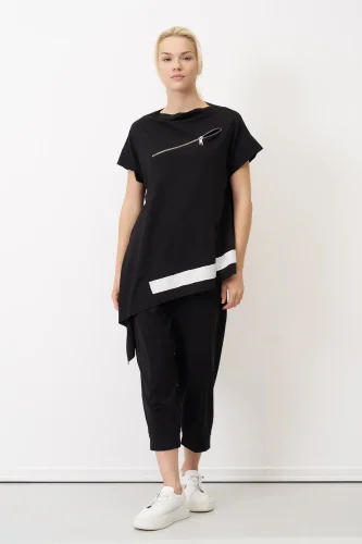 Siyah Göğsü Fermuarlı Kokkino Bluz - BIZE (1)