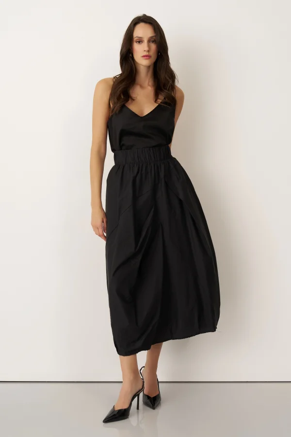 Siyah Lastikli Bel Balon Form Koufi Etek - 3