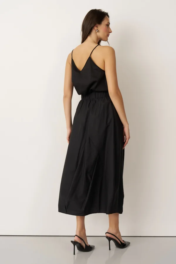 Siyah Lastikli Bel Balon Form Koufi Etek - 5