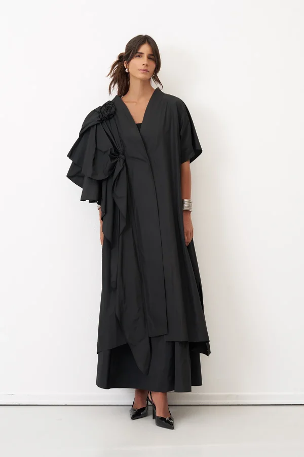 Siyah Petalas Kimono - 1