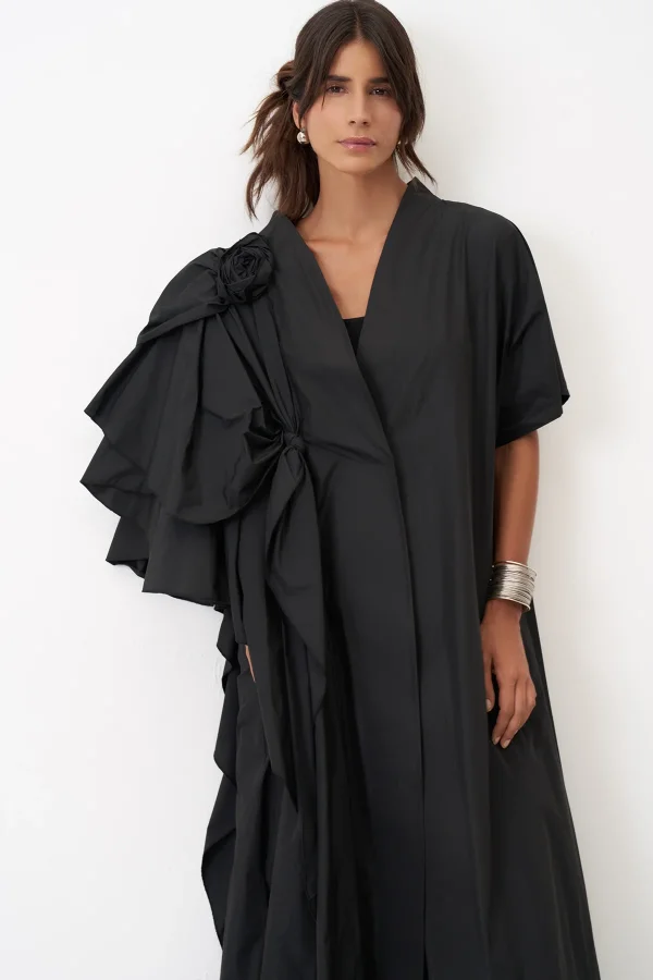 Siyah Petalas Kimono - 4