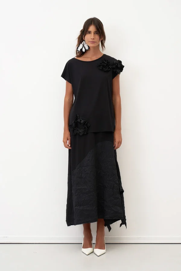 Siyah Tafta Çiçek Detaylı Kokkino Bluz - BIZE (1)