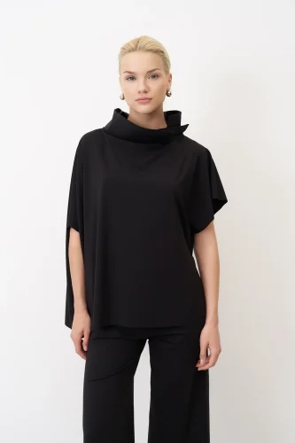 Siyah Tafta Dik Yakalı Kokkino Bluz - 3
