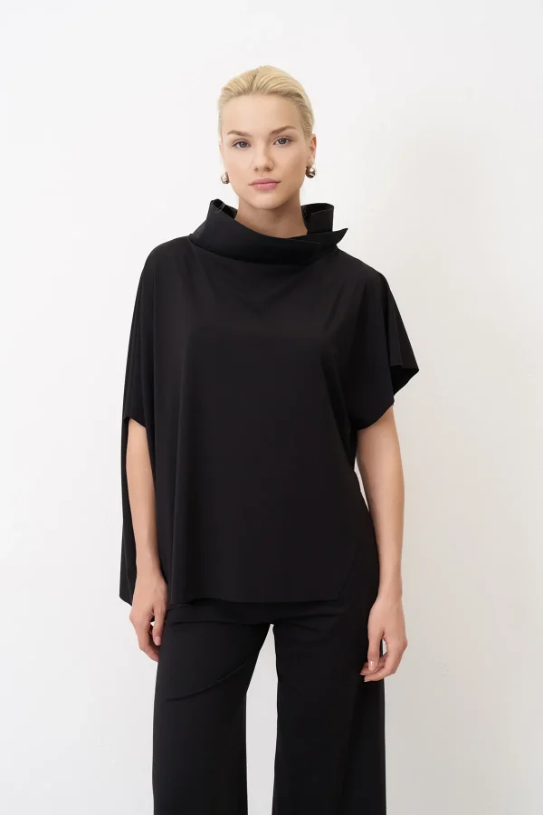 Siyah Tafta Dik Yakalı Kokkino Bluz - 3